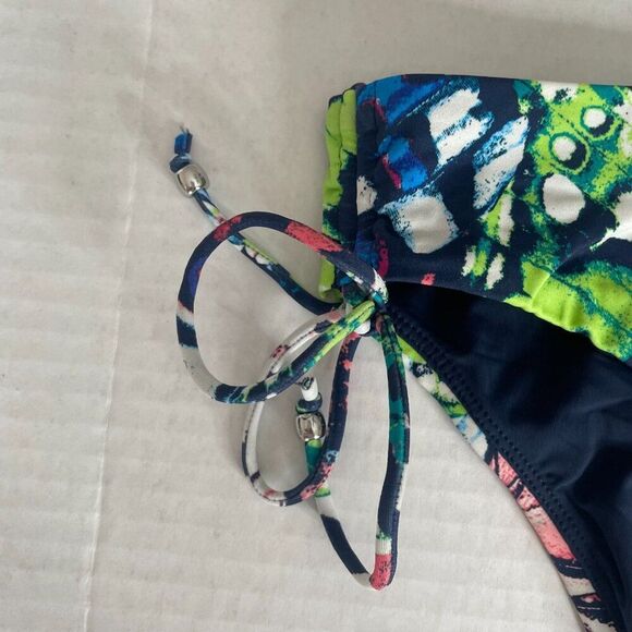 Andie Waikiki Bikini Bottom Women's 3XL Butterfly Print Stretch Linen Side Tie - Picture 4 of 11